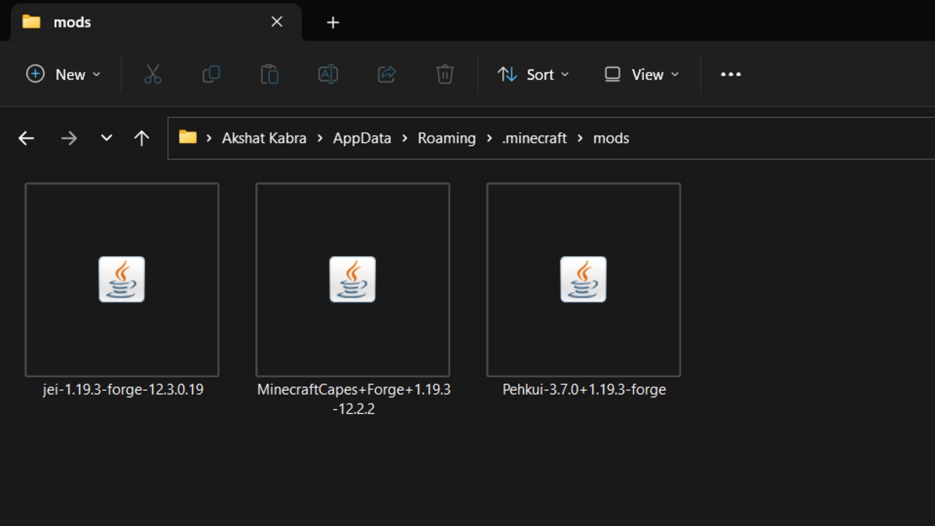 The Minecraft folder where 'mods' folder will be present (Image via Sportskeeda)